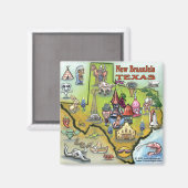 Nieuwe Braunfels TEXAS-kaart Magneet (Voorkant / Achterkant)