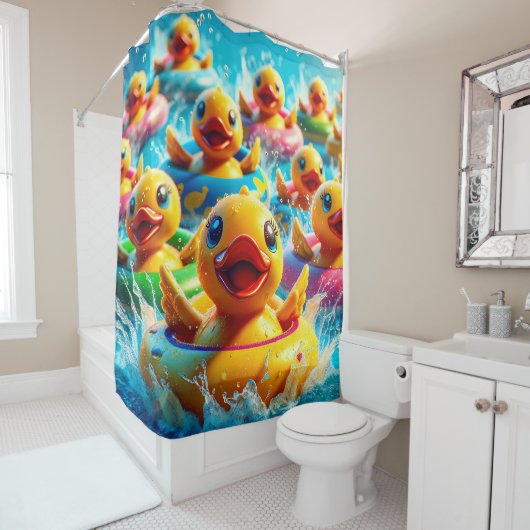 Nieuwe Braunfels Tx: Duckies op de Comal Douchegordijn (In situ)