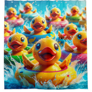 Nieuwe Braunfels Tx: Duckies op de Comal Douchegordijn