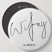 Nieuwe Bride Wifey Script Name Keepomwille Ronde Button 6,0 Cm (Voorkant /achterkant)