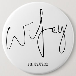 Nieuwe Bride Wifey Script Name Keepomwille Ronde Button 6,0 Cm
