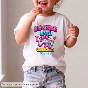 Nieuwe broer of zus Gaming grote zus niveau ontgre Kinder Shirts
