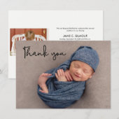 Nieuwe broertje voor baby Aankondiging Foto: Dank  (Voorkant / Achterkant)