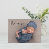 Nieuwe broertje voor baby Aankondiging Foto: Dank  (Staand voorkant)