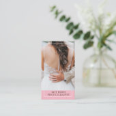 Nieuwe bruid en man trouwfotograaf visitekaartje (Staand voorkant)