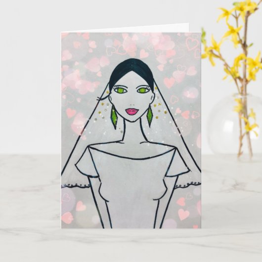 Nieuwe bruid kaart (Gele Bloem)