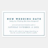 Nieuwe bruiloft datum gebeurtenis wijziging uitste rechthoekige sticker (Voorkant)