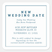 Nieuwe bruiloft datum gebeurtenis wijziging uitste vierkante sticker (Voorkant)