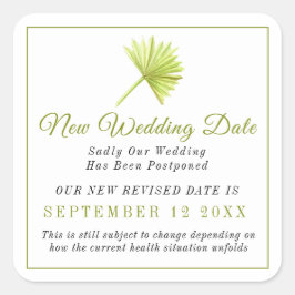 Nieuwe bruiloft datum gebeurtenis wijziging uitste vierkante sticker