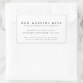 Nieuwe bruiloft datum of evenement verandering uit rechthoekige sticker (Tas)