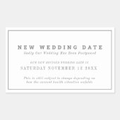 Nieuwe bruiloft datum of evenement verandering uit rechthoekige sticker (Voorkant)