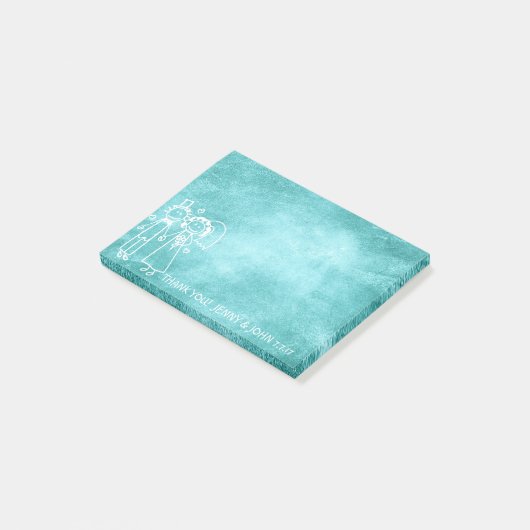 Nieuwe bruiloft gunst dank u krijtbord Mint Groen Post-it® Notes (Schuin)