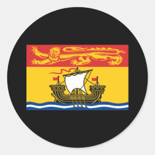 NIEUWE BRUNSWICK-VLAG RONDE STICKER