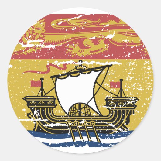 NIEUWE BRUNSWICK-vlag Ronde Sticker (Voorkant)