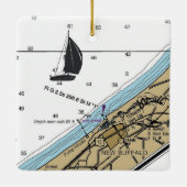 Nieuwe BuffelMI Nautical Chart Keramisch Ornament (Achterkant)