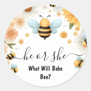 Nieuwe Bug Daisy Bloom Rustieke Bee Geslacht Onthu Ronde Sticker