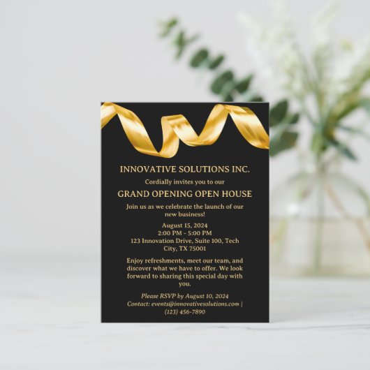 Nieuwe Business Open House Uitnodiging (Staand voorkant)