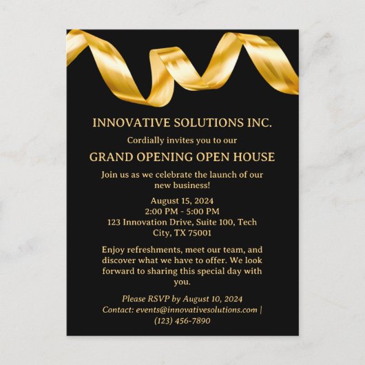 Nieuwe Business Open House Uitnodiging (Voorkant)