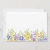 Nieuwe Buurinleiding Gele Paarse Floral Aankondiging (Achterkant)