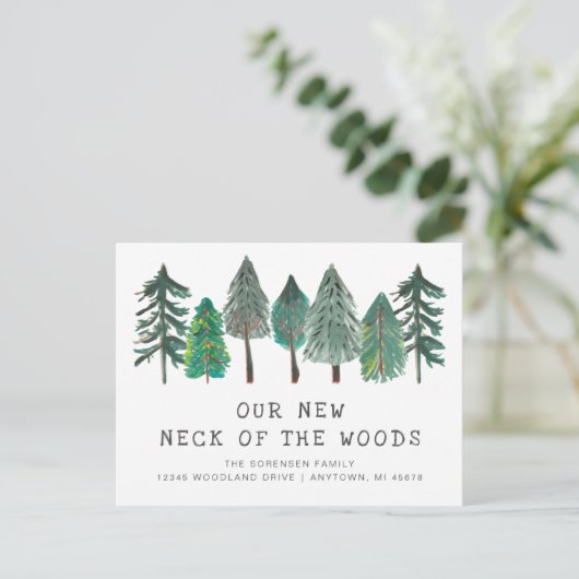 Nieuwe buurt verhuisbericht ansichtkaart briefkaart (Staand voorkant)