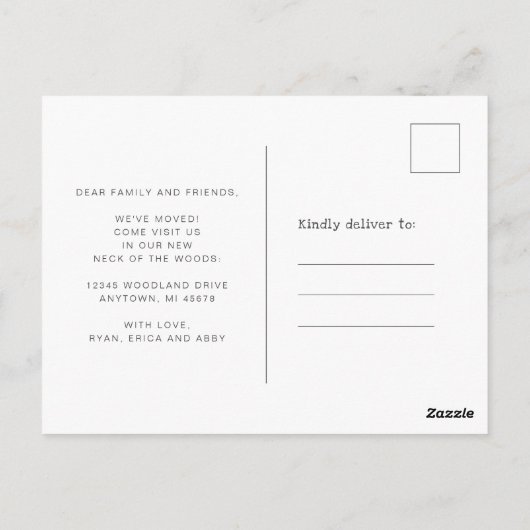 Nieuwe buurt verhuisbericht ansichtkaart briefkaart (Achterkant)