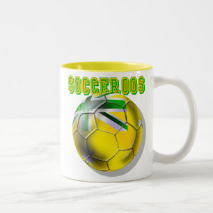 Nieuwe cadeaus voor fans van het Australische Socc Tweekleurige Koffiemok