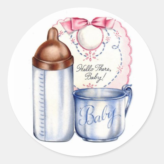 Nieuwe cadeaustickers voor baby's voor manden of p ronde sticker (Voorkant)