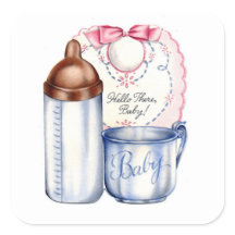 Nieuwe cadeaustickers voor baby's voor manden of p