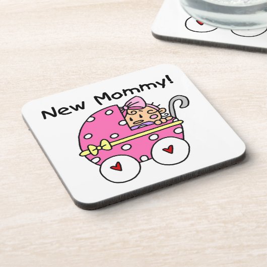 Nieuwe cadeautjes voor mama baby Girl Onderzetter (Linkerzijde)