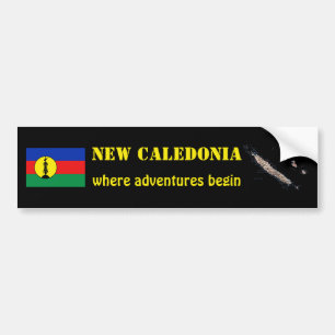 Nieuwe Caledonia-vlag + Kaart Bumpersticker