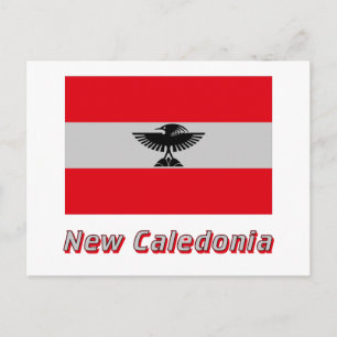 Nieuwe Caledonia-vlag met naam Briefkaart