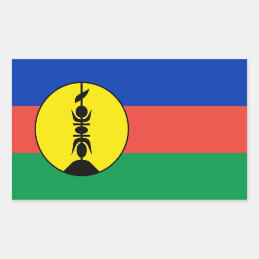 nieuwe caledoniaanse vlag rechthoekige sticker (Voorkant)