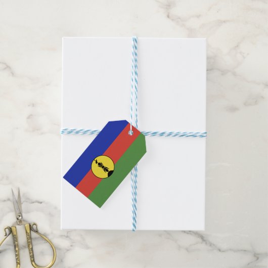 Nieuwe Caledonië vlag Cadeaulabel (Met Touw)
