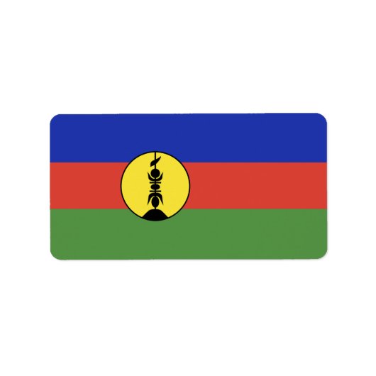 Nieuwe Caledonië vlag Etiket (Voorkant)