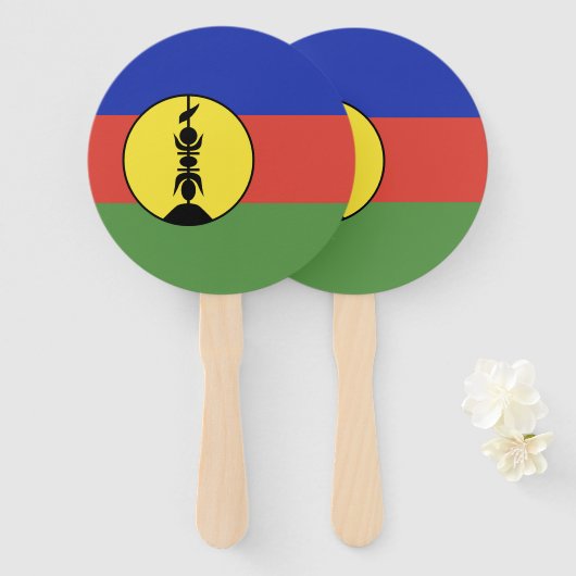Nieuwe Caledonië vlag Handwaaier (Voorkant en achterkant)