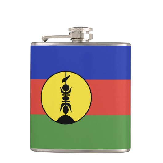 Nieuwe Caledonië vlag Heupfles (Voorkant)