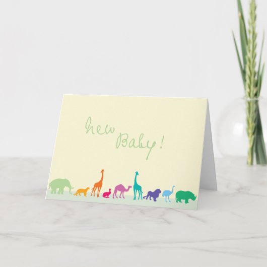 Nieuwe card_horizontal babydieren aankondiging (Voorkant)