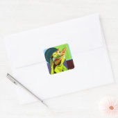 Nieuwe Cham op het Blok—Jackson's Kameleon  Vierkante Sticker (Envelop)