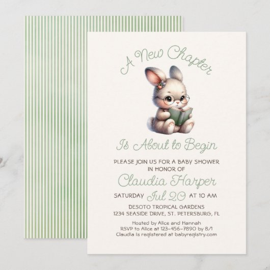 Nieuwe Chapter Baby shower Invitation Kaart (Voorkant / Achterkant)