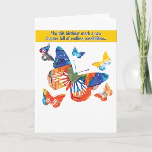 Nieuwe Chapter Birthday Kaart (Voorkant)