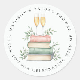 Nieuwe Chapter Boeken Bruisende Dankjewel Bruiloft Ronde Sticker