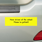 Nieuwe chauffeur bumpersticker (Op auto)