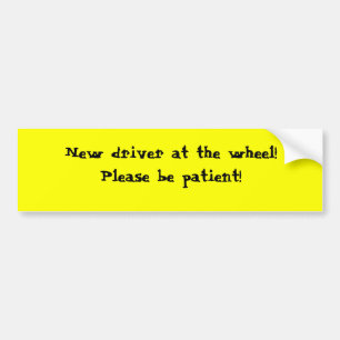Nieuwe chauffeur bumpersticker
