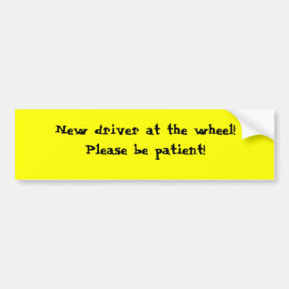 Nieuwe chauffeur bumpersticker