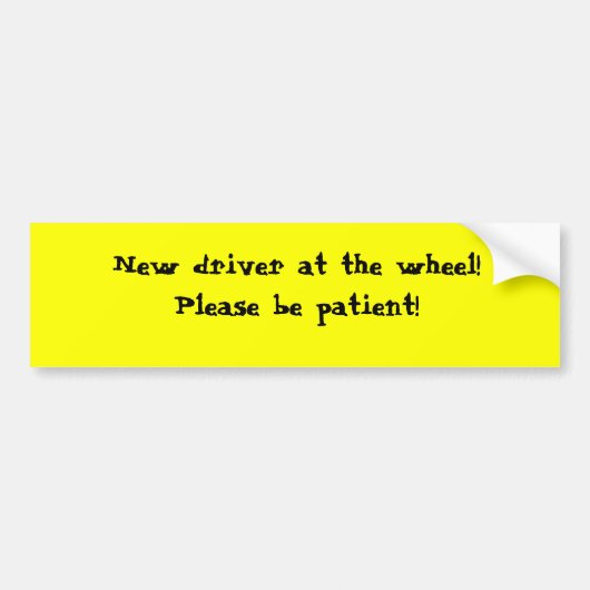 Nieuwe chauffeur bumpersticker (Voorkant)