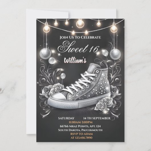 Nieuwe Chic Schoen Meisje Sweet 16 Sneaker Ball Ve Kaart (Voorkant)