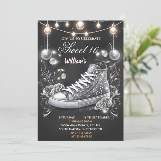 Nieuwe Chic Schoen Meisje Sweet 16 Sneaker Ball Ve Kaart (Staand voorkant)