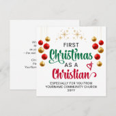 NIEUWE CHRISTELIJKE EERSTE KERST KAART (Voorkant / Achterkant)