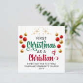 NIEUWE CHRISTELIJKE EERSTE KERST KAART (Staand voorkant)