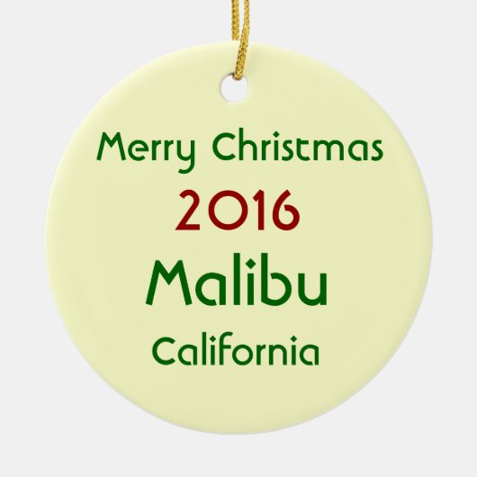 NIEUWE CHRISTMAS-ORNAMENT VAN MALIBU CALIFORNIA 20 KERAMISCH ORNAMENT (Voorkant)